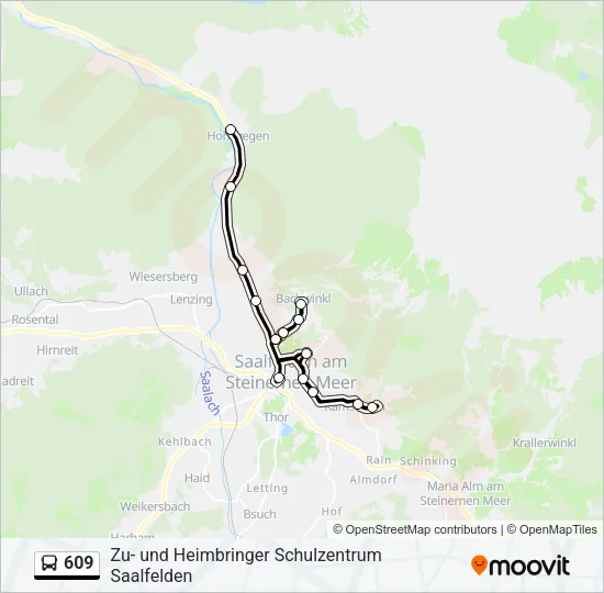 609 Bus Line Map