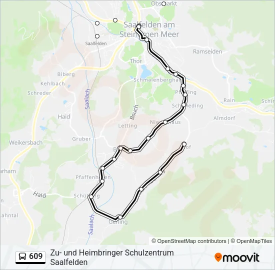 609 Bus Line Map