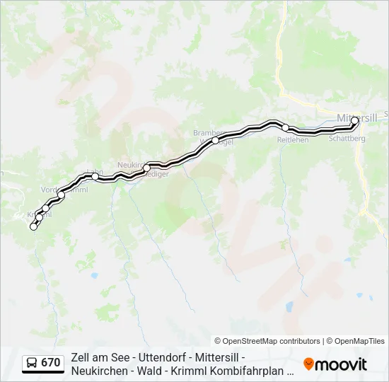 670 Bus Line Map