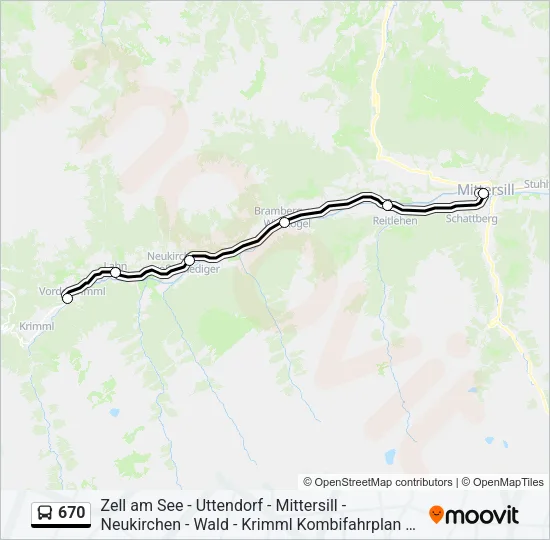 670 Bus Line Map
