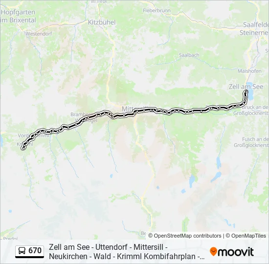 670 Bus Line Map