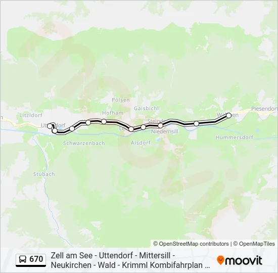 670 Bus Line Map