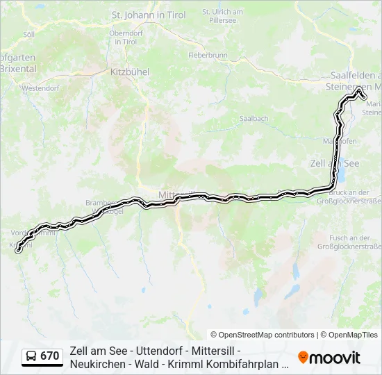 670 Bus Line Map