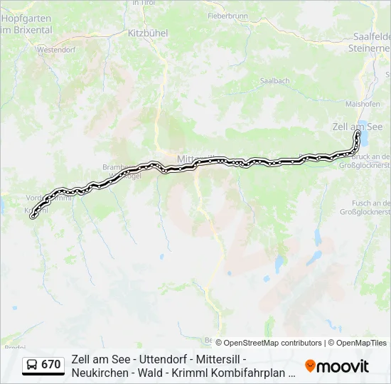 670 Bus Line Map