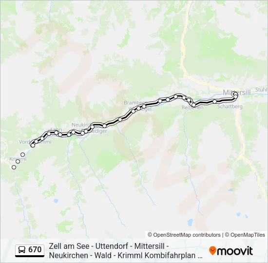 670 Bus Line Map