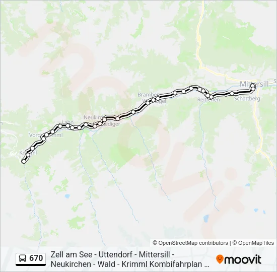 670 Bus Line Map