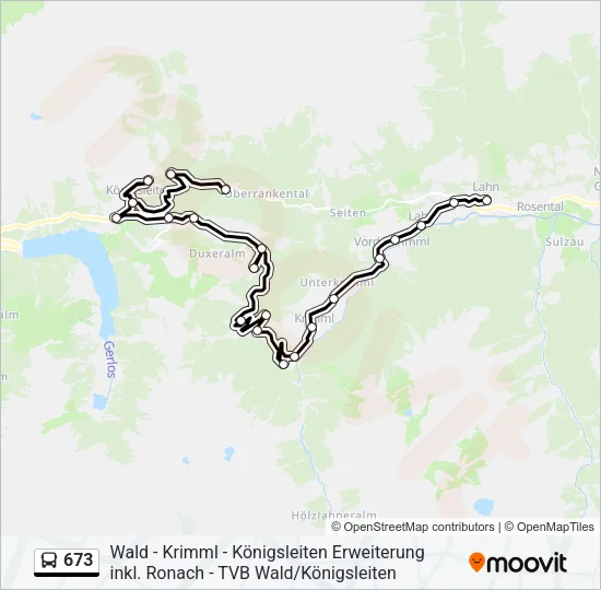 673 Bus Line Map