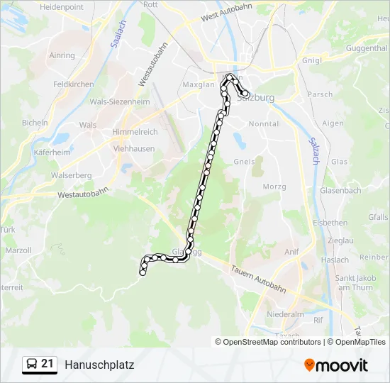 21 Bus Line Map
