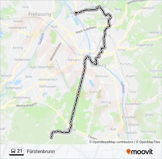 21 Bus Line Map
