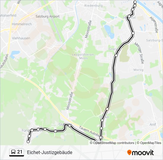 21 Route: Schedules, Stops & Maps - Eichet-Justizgebäude (Updated)