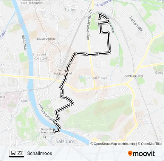 22 Bus Line Map