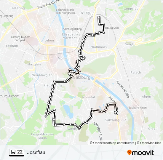 22 Bus Line Map