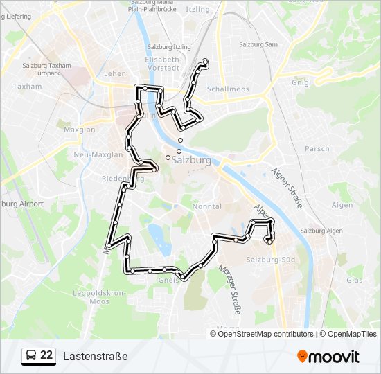 22 bus Line Map