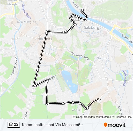 22 bus Line Map