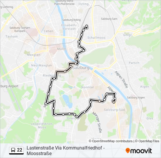 22 bus Line Map