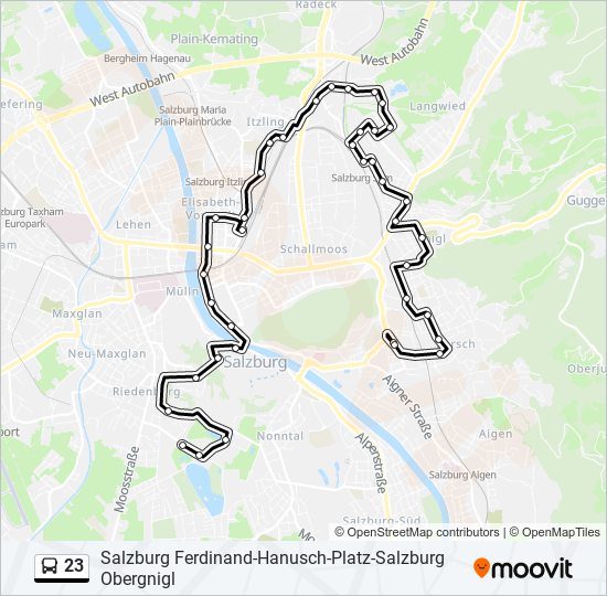 23 bus Line Map