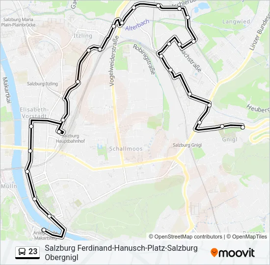 23 Bus Line Map