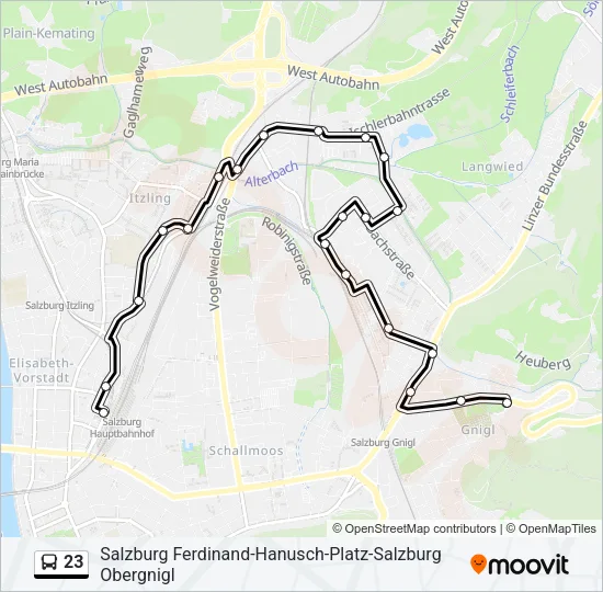 23 Bus Line Map