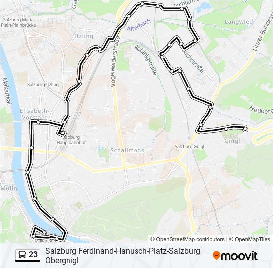 23 bus Line Map