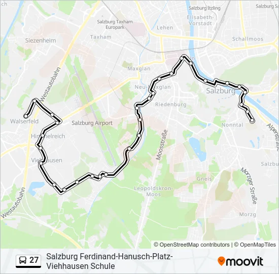 27 Bus Line Map