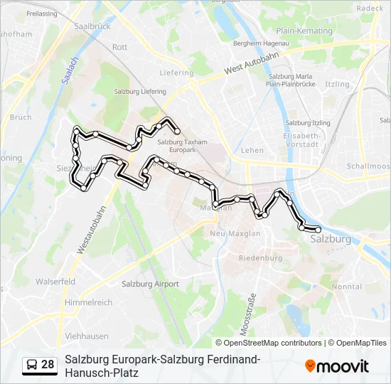 28 Bus Line Map