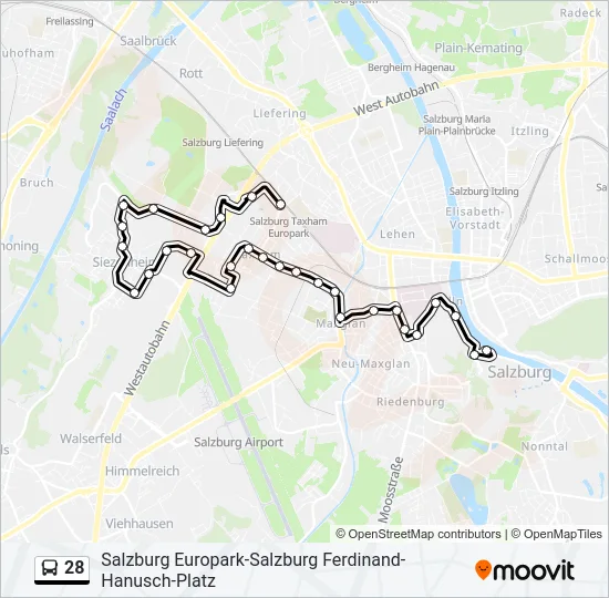 28 Bus Line Map