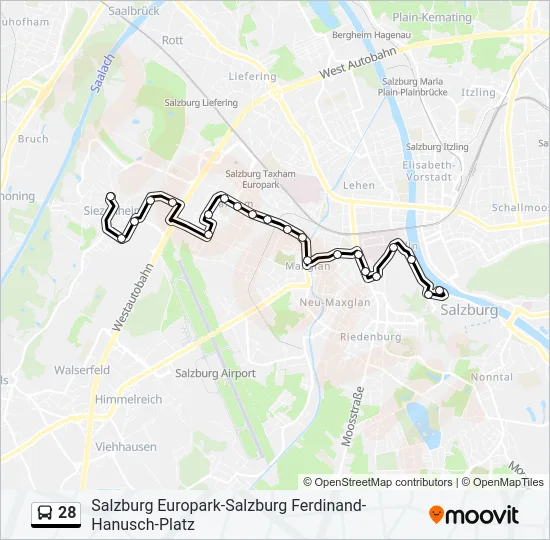 28 Bus Line Map