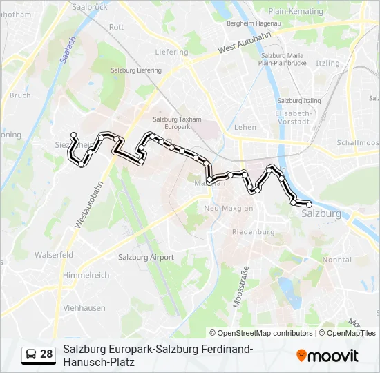 28 Bus Line Map