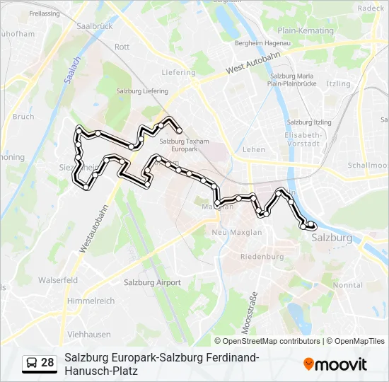 28 Bus Line Map