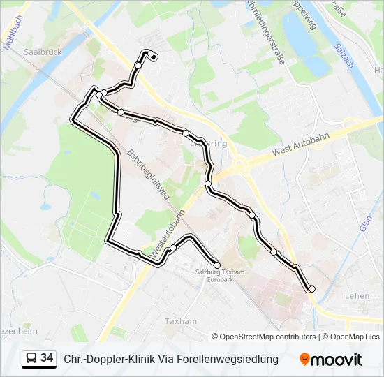 34 Bus Line Map