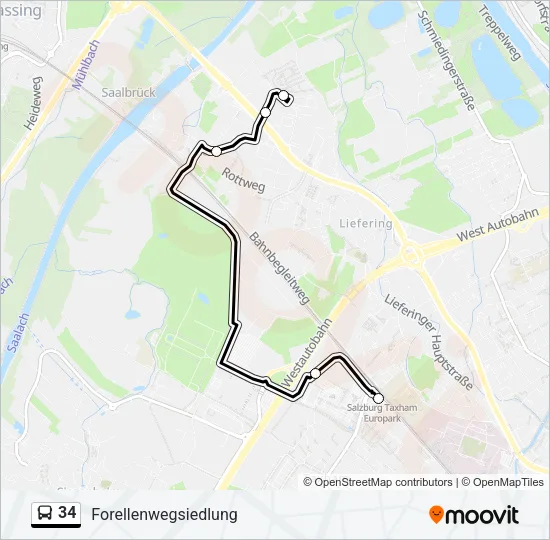 34 Bus Line Map