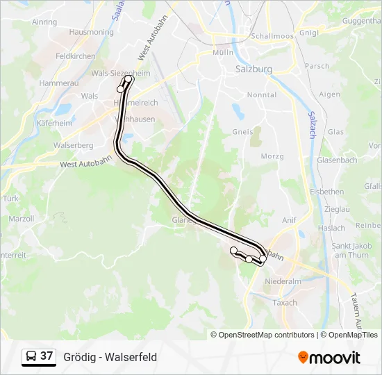 37 Bus Line Map