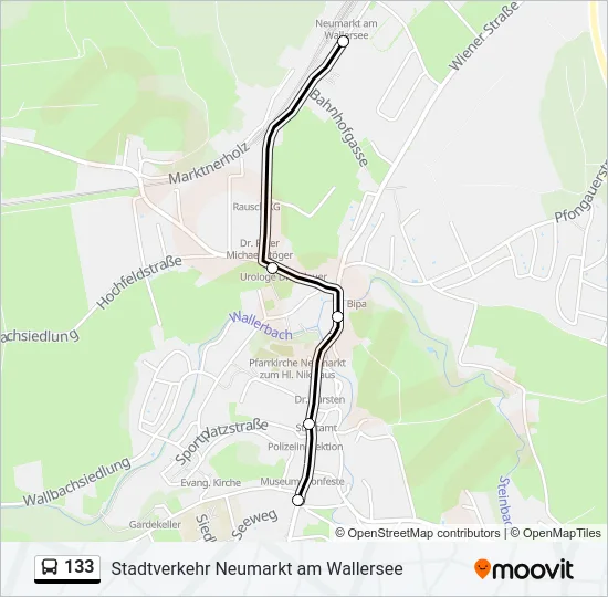 133 Bus Line Map