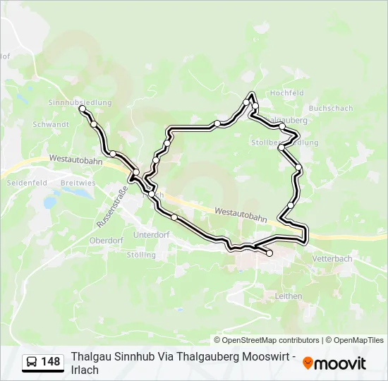 148 Bus Line Map