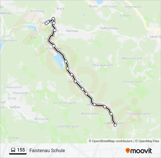 155 Bus Line Map