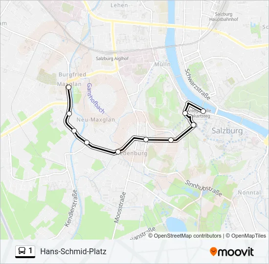 1 Bus Line Map