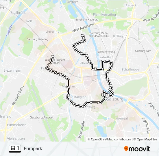 1 Bus Line Map