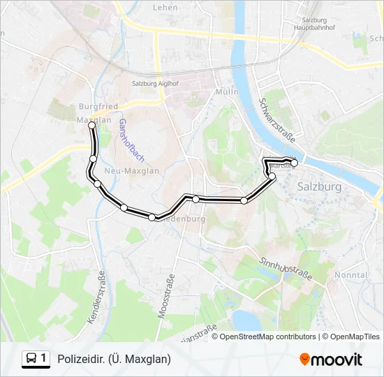 1 Bus Line Map