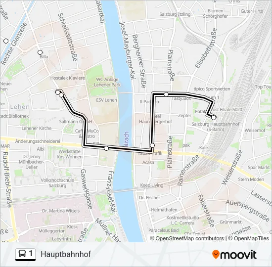 1 Bus Line Map
