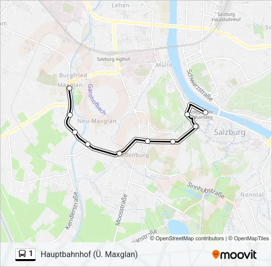 1 Bus Line Map
