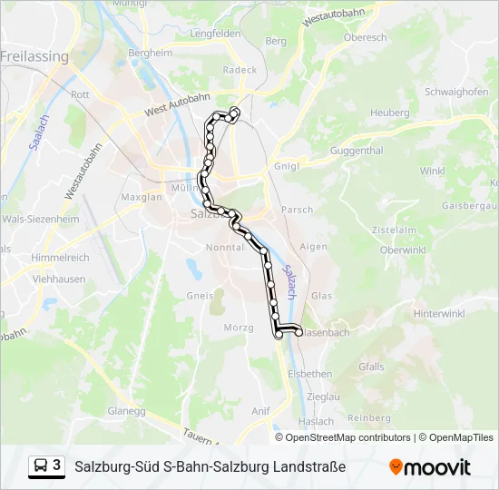 3 Bus Line Map