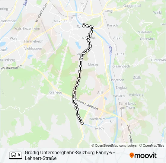 5 Bus Line Map