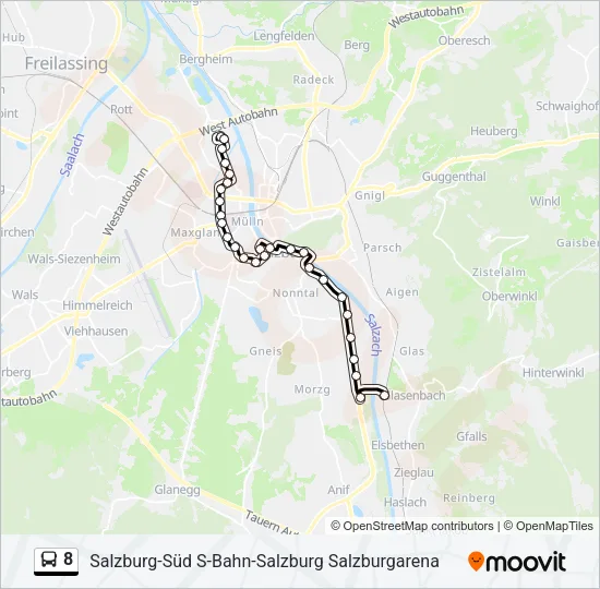 8 Bus Line Map