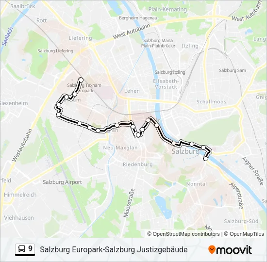 9 Bus Line Map