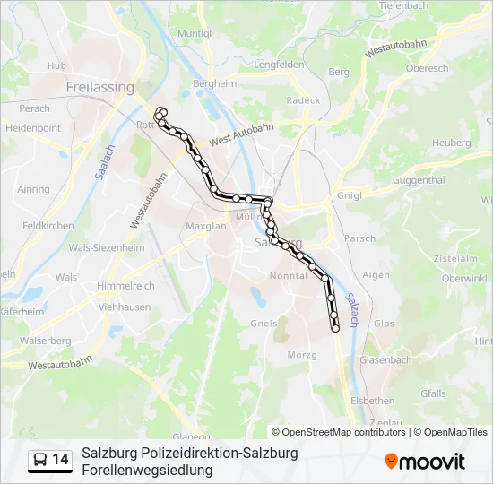 14 Bus Line Map