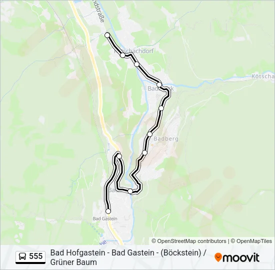 555 Bus Line Map