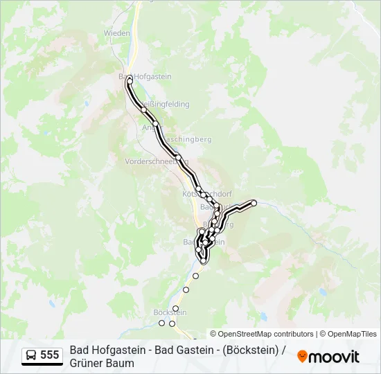 555 Bus Line Map