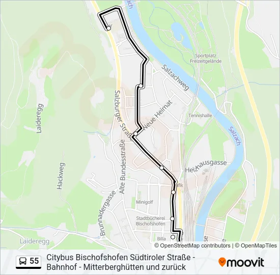 55 Bus Line Map