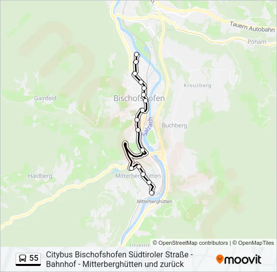 55 Bus Line Map