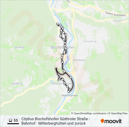 55 Bus Line Map
